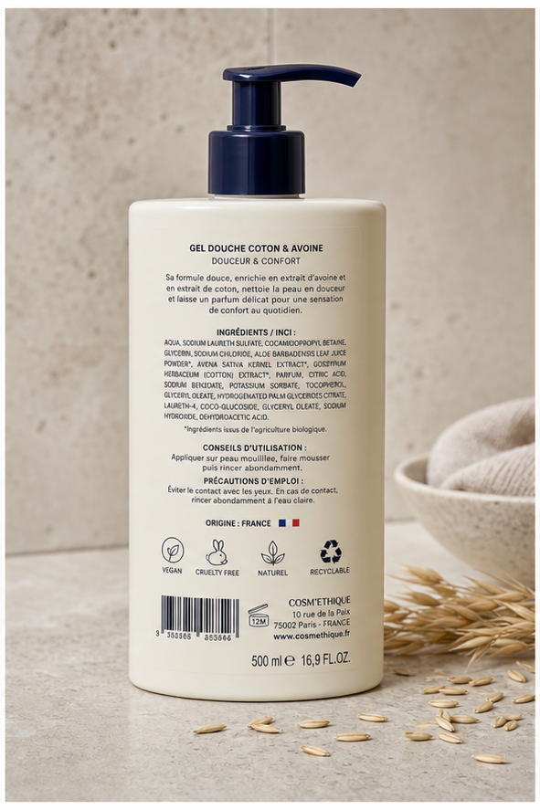 Gel Douche Coton & Avoine - vue 2